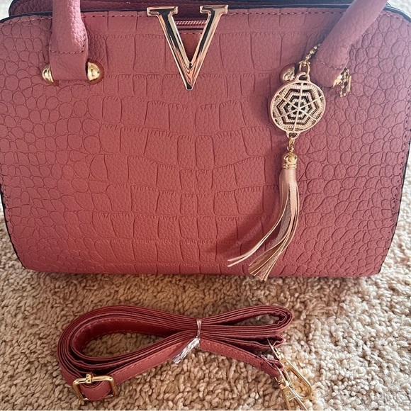 NWOT 🥀 Women's Crocodile Pattern Handle / Satchel Purse - Picture 9 of 9